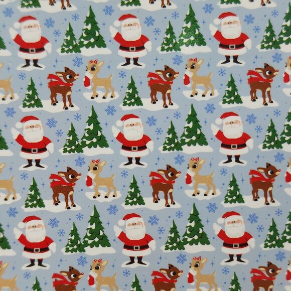 Rudolph The Red-Nosed Reindeer Queen Blanket 90" X 90" Christmas Theme Blue - Picture 7 of 8